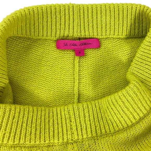 THE ELDER STATESMAN Size S 100% Cashmere Knit Pants Chartreuse Green Yellow Pant - Picture 2 of 7